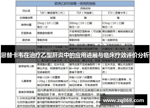 恩替卡韦在治疗乙型肝炎中的应用进展与临床疗效评价分析